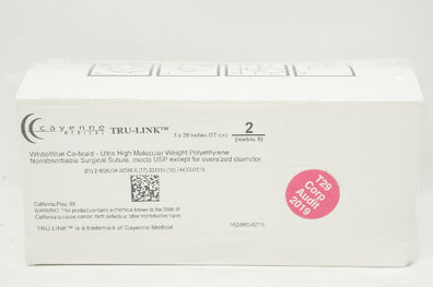 Teleflex CM-0202 Cayenne Tru-Link White/Blue Co-Braid Surgical Suture-Boxof12(x)